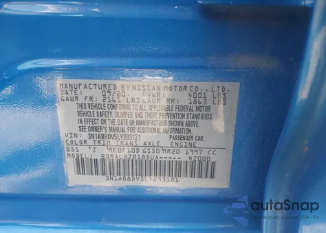 2020 Nissan Sentra Sr Xtronic Cvt from USA, damaged, VIN 3N1AB8DV5LY293121